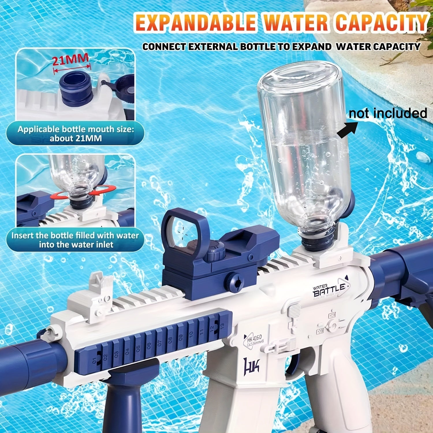 [Halloween] Summer Outdoor Toy Gun, Electric Automatic High Speed Water Gun, Swimming Pool Summer Toys, As Halloween, Chrismas Gift
