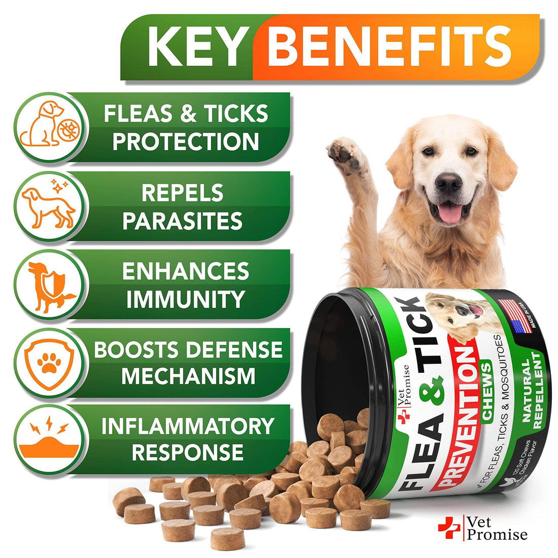 Flea and Tick Prevention for Dogs Chewables   All Natural Dog Flea &amp;