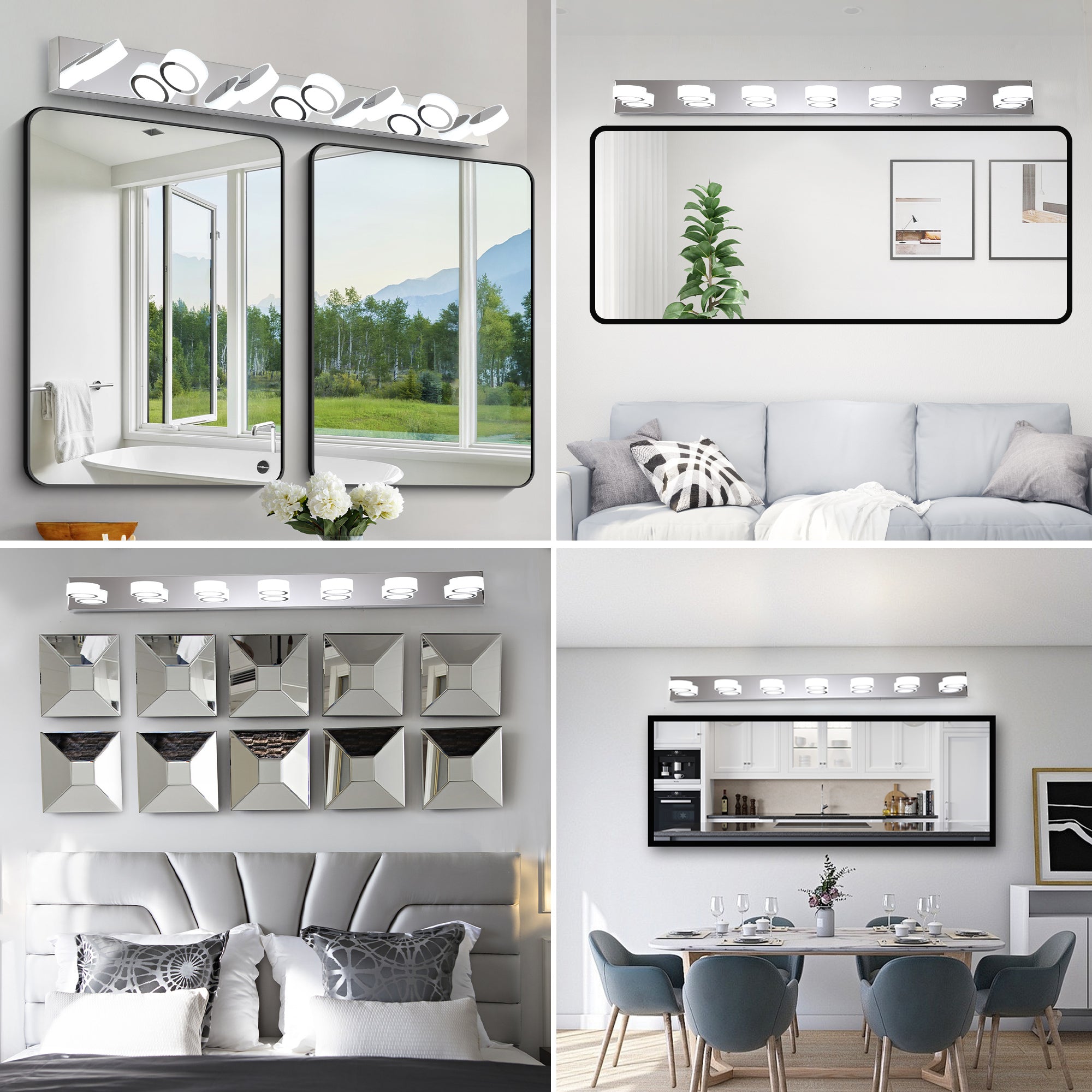 Modern 7-Light LED Vanity Light Fixture - Chrome Finish with Acrylic