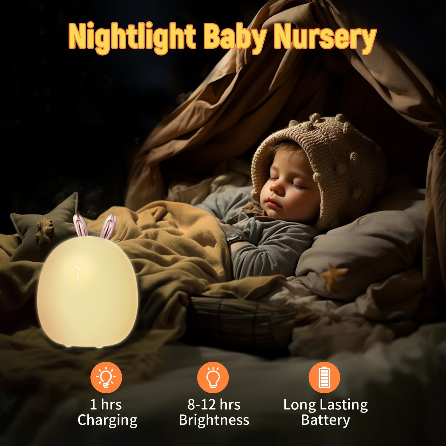Baby Feeding, Adjustable, Creative, Rabbit, Elk Light, Silicone Light,
