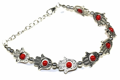 Hamsa Hands &amp; Vibrant Bead Bracelet