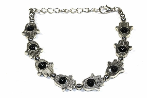 Hamsa Hands &amp; Vibrant Bead Bracelet
