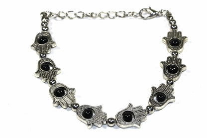 Hamsa Hands &amp; Vibrant Bead Bracelet