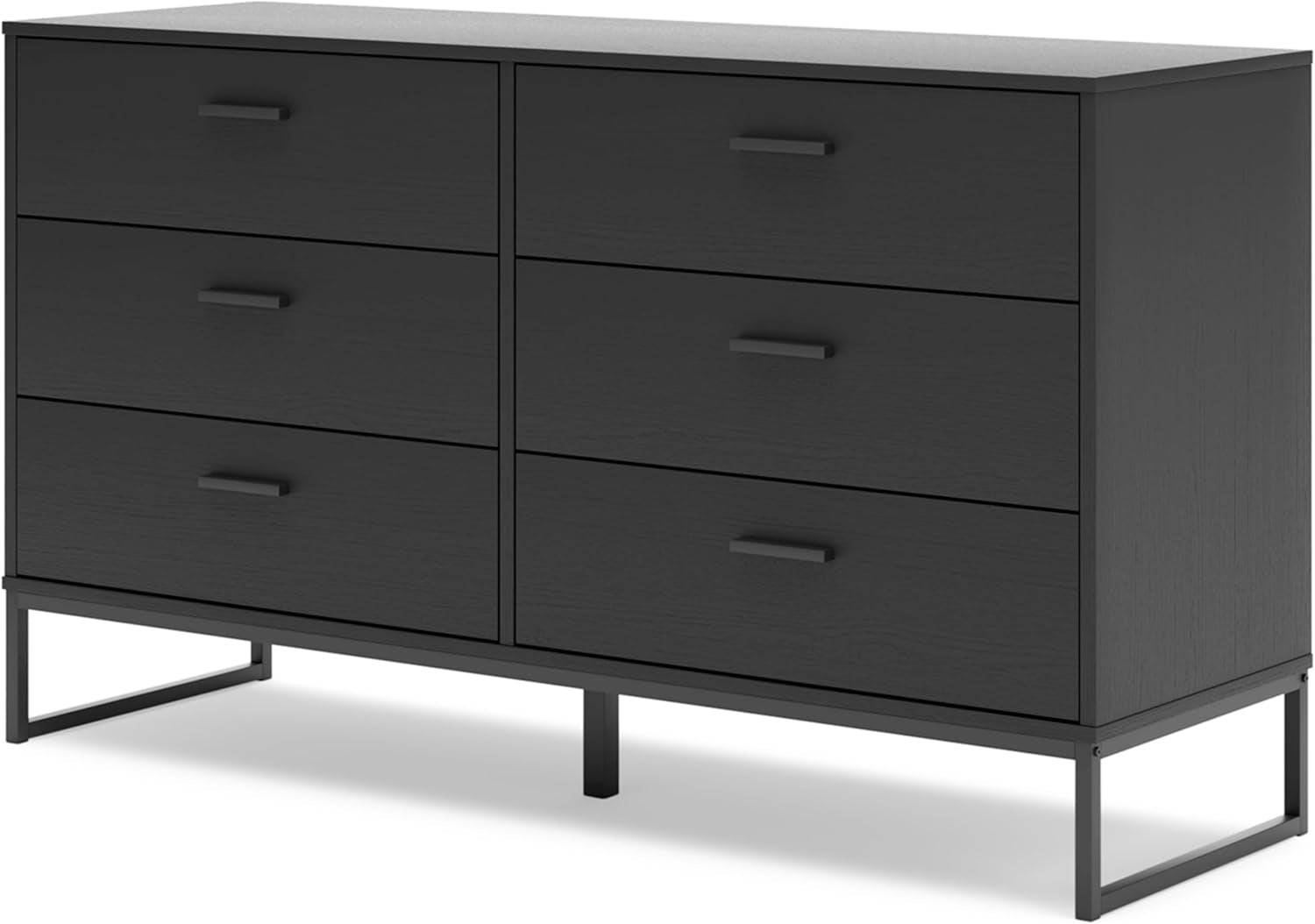 Socalle Modern 6-Drawer Dresser with Safety Stop, Black