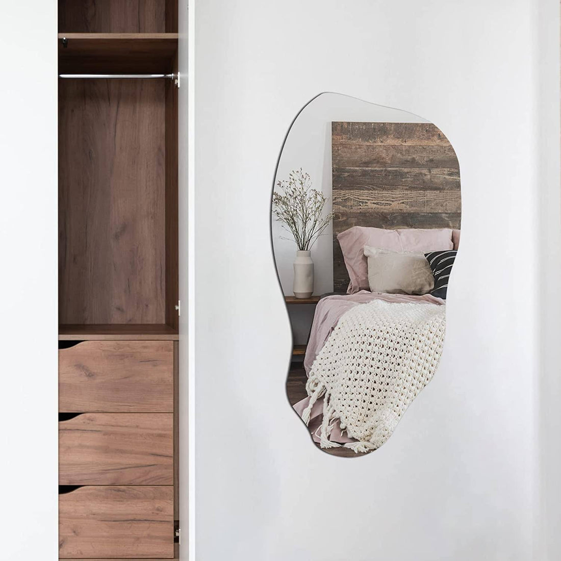 Modern Decorative Irregular Asymmetrical Wall Mirror for Living Room,