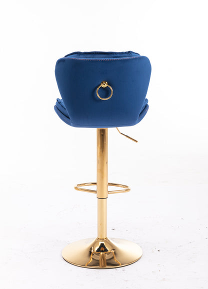 Set of 2  Bar Stools,with Chrome Footrest and Base Swivel Height