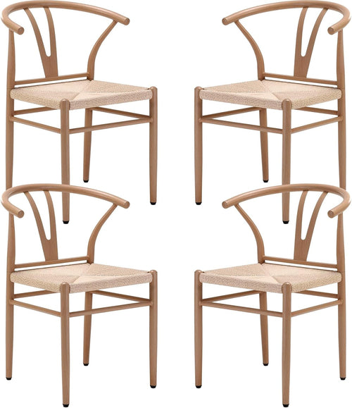 Mid Century Modern Metal Wishbone Dining Room Chairs Set of 2 4 for