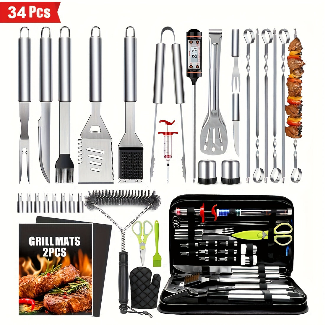 Heavy Duty Griddle Accessories Kit 34 pcs.