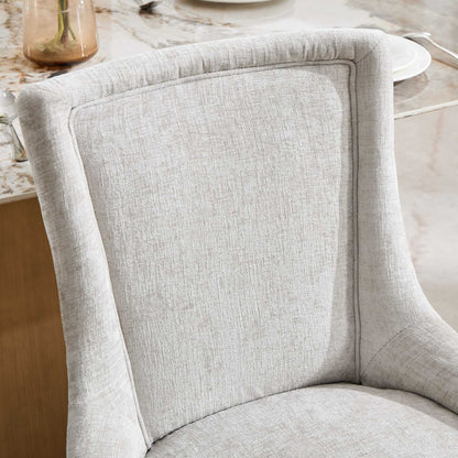 Chenille Dining Chairs, Modern Style with Curved Gold - Plated Legs &amp;