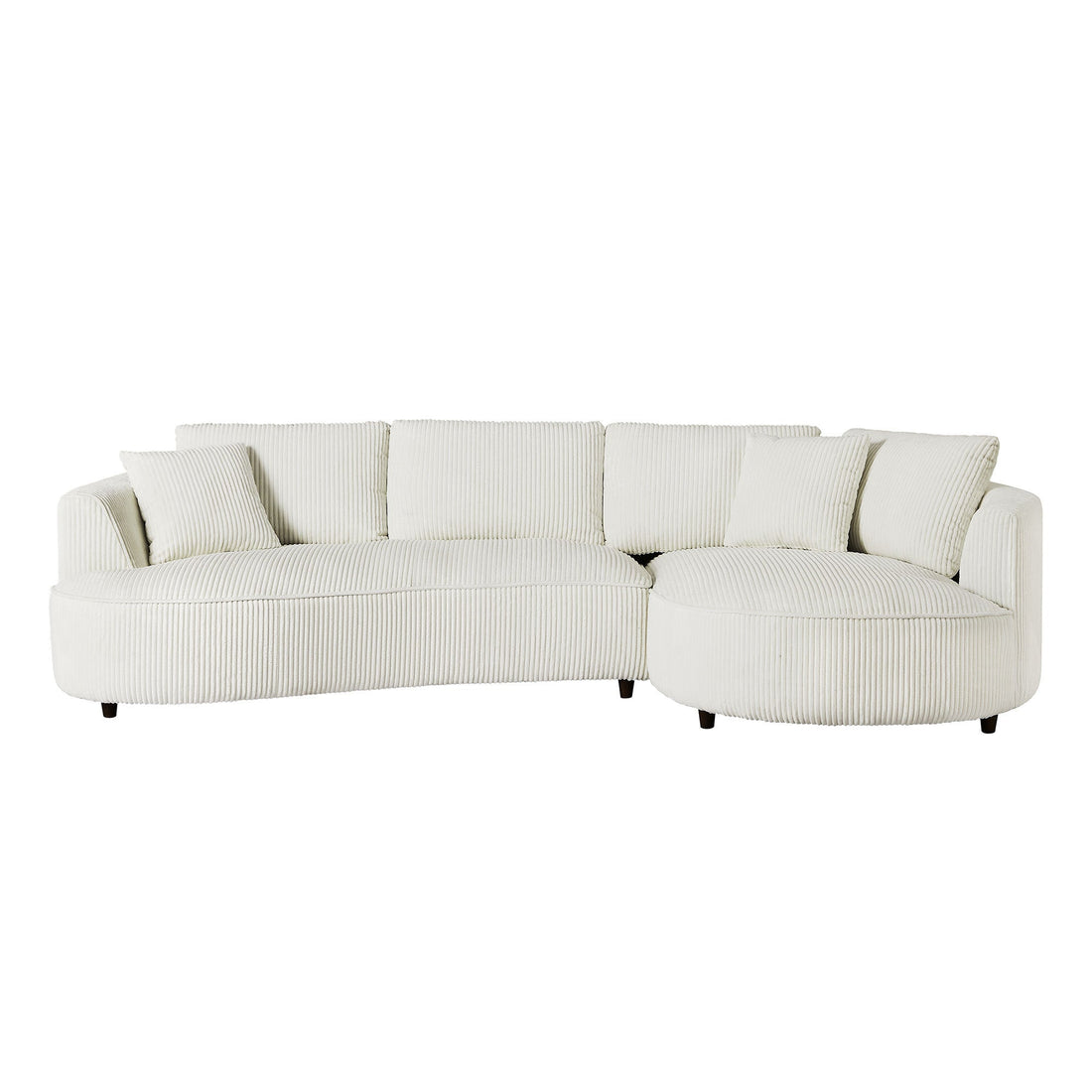122.04 inch Corduroy Upholstered Sectional Sofa with Right Facing