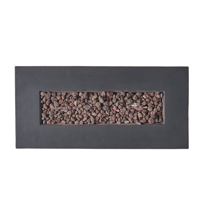 Contemporary Outdoor 40,000 BTU Propane Fire Pit Light Grey MgO