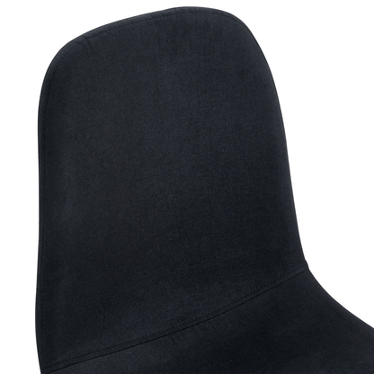 Luxury Simple Chair - Set of 4 BLACK Linen-Cotton Material High