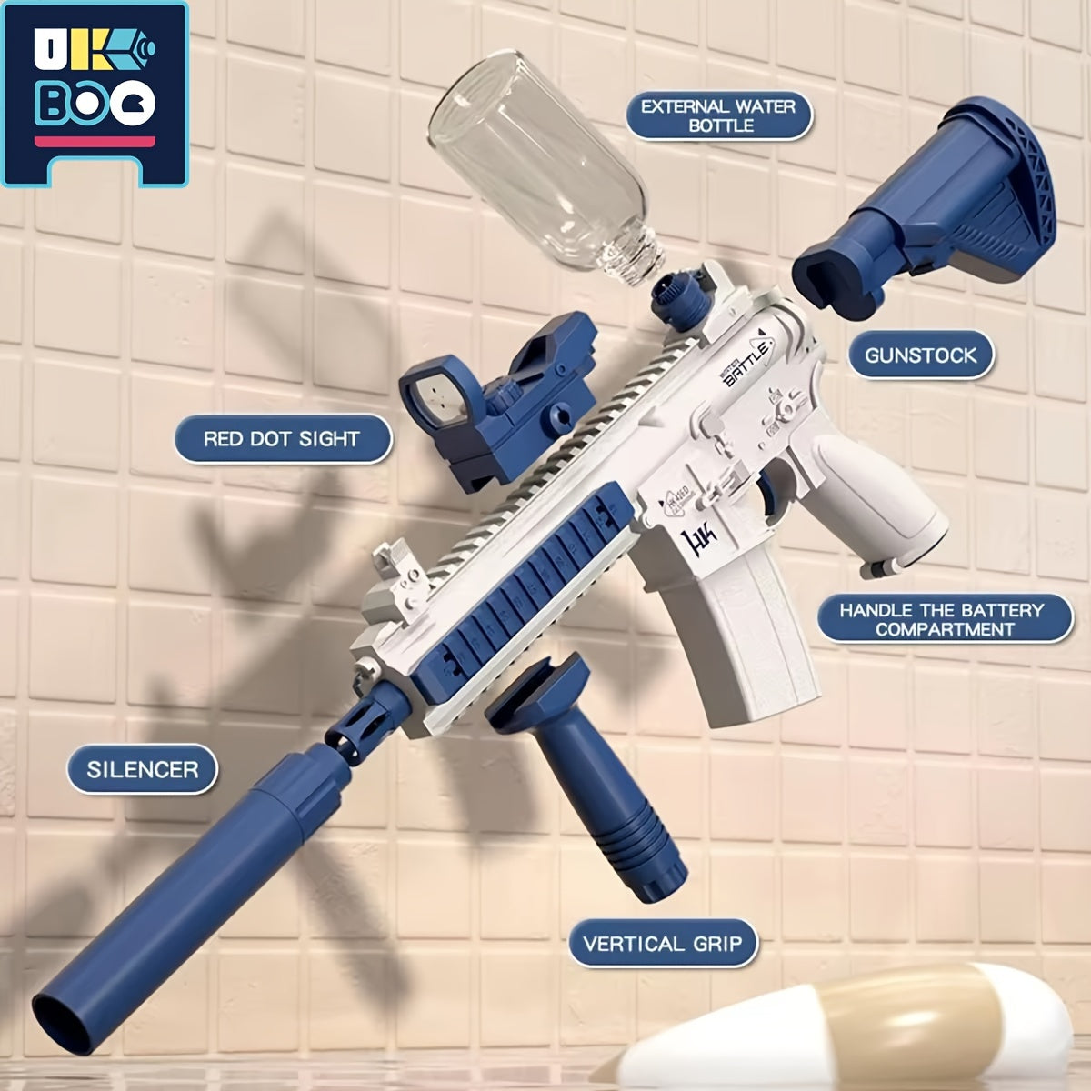 [Halloween] Summer Outdoor Toy Gun, Electric Automatic High Speed Water Gun, Swimming Pool Summer Toys, As Halloween, Chrismas Gift
