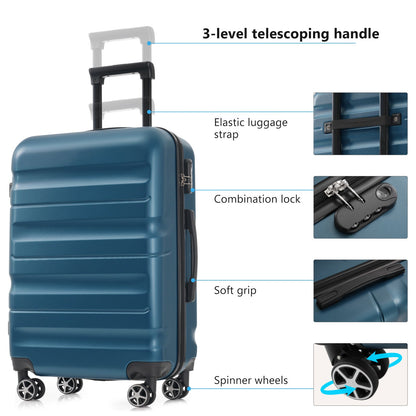 Hardshell ABS Luggage Set - Lightweight &amp; Durable Suitcases with Dual