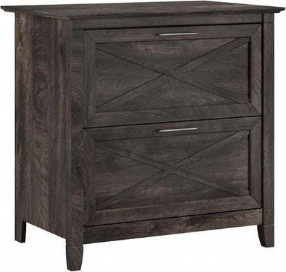 Bush Furniture Key West 2 Drawer Lateral File Cabinet in Dark Gray