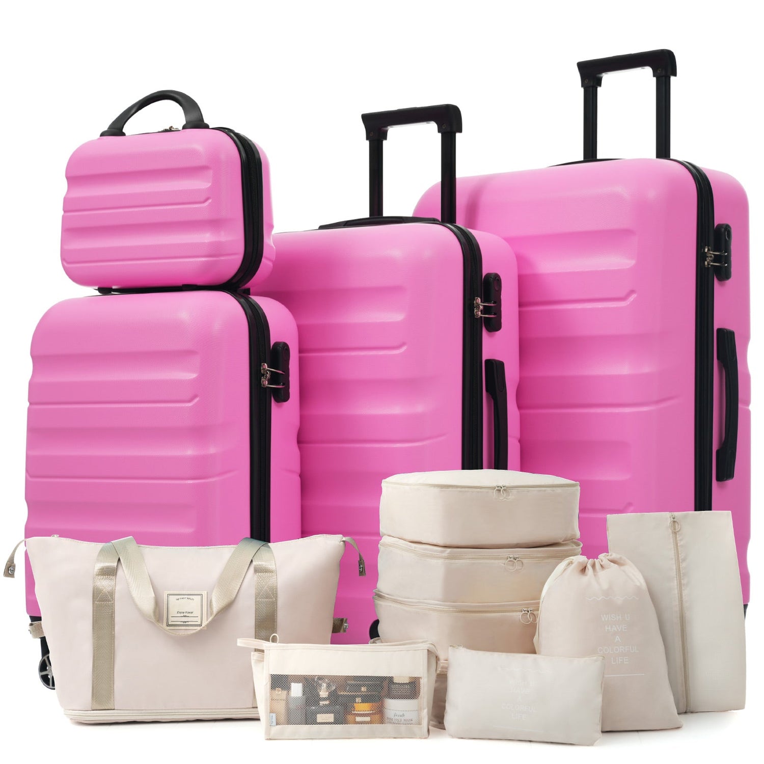 Hardshell ABS Luggage Set - Lightweight &amp; Durable Suitcases with Dual