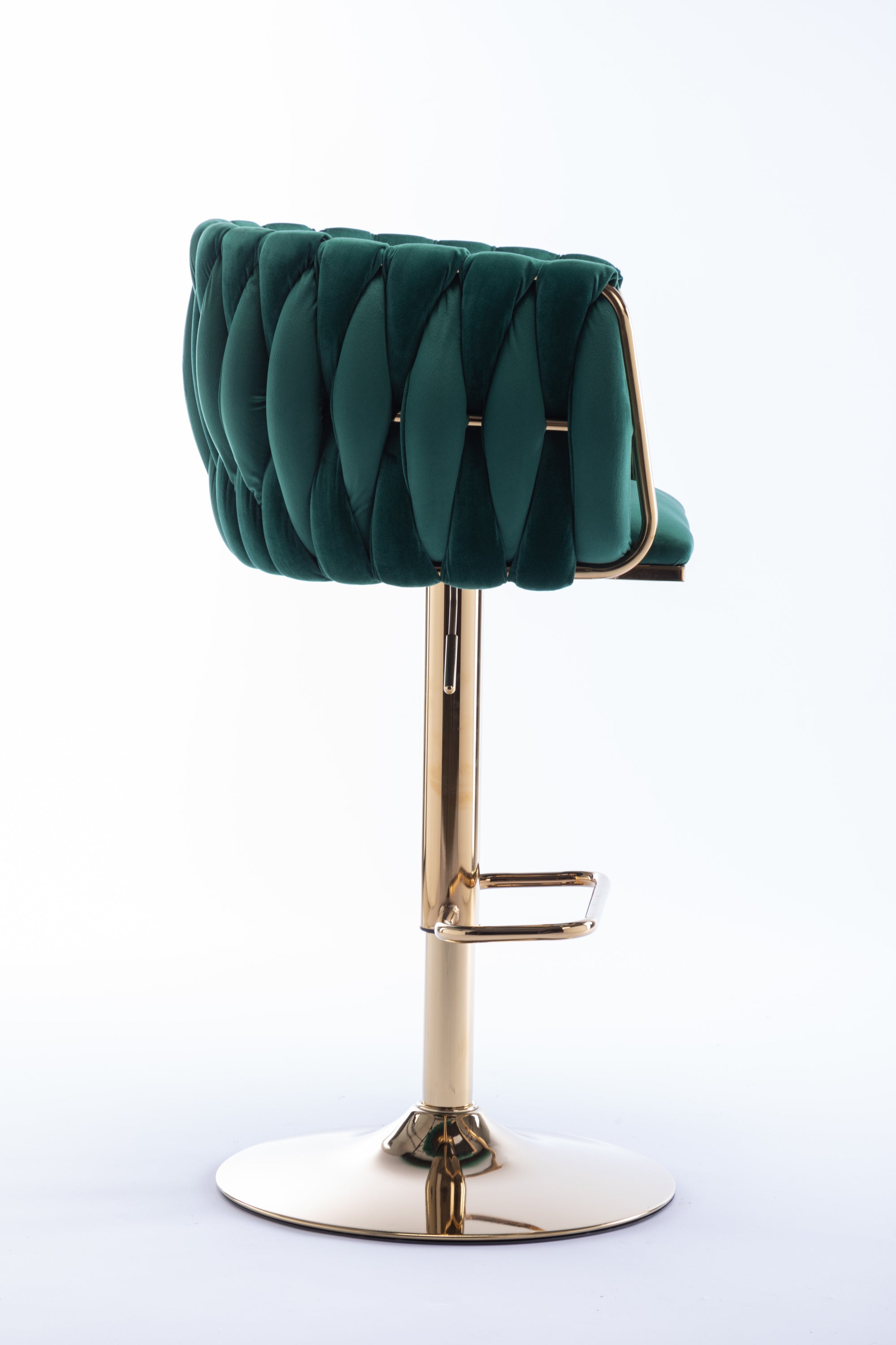Set of 2  Bar Stools,with Chrome Footrest and Base Swivel Height