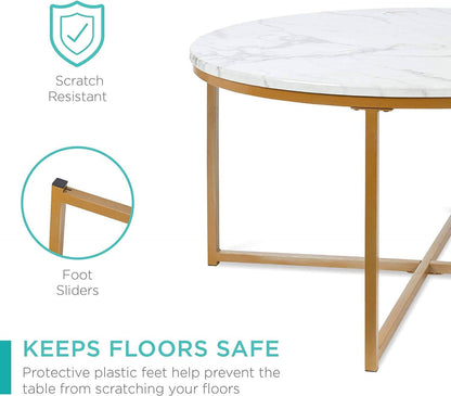 Round Coffee Table, Modern Boho Home Décor