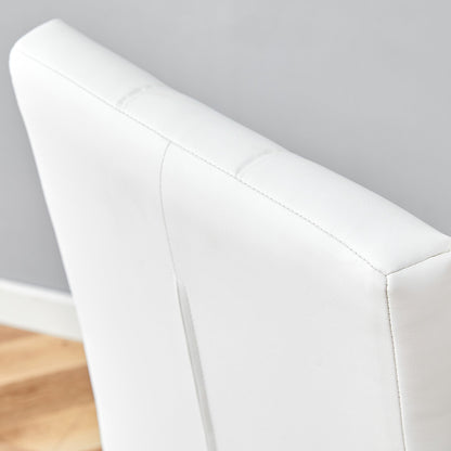 4 piece set of white dining chairs brings a touch of elegance and