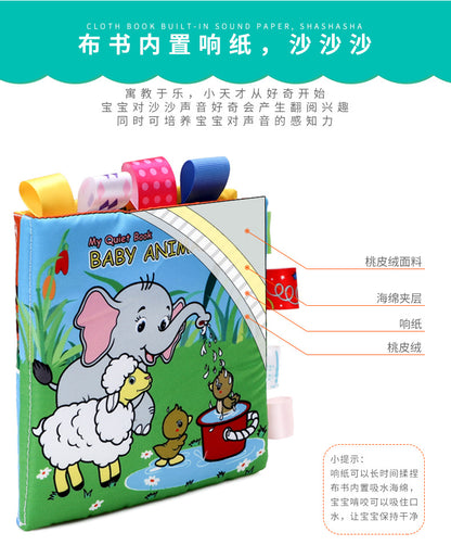 3D Toddlers Animal Foot Cloth Book Washable Montessori Baby Busy Board Early Learning Education Habits Knowledge Developing Toys