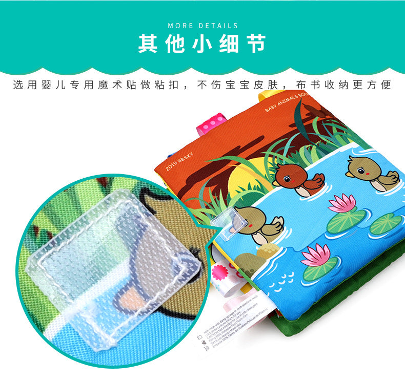 3D Toddlers Animal Foot Cloth Book Washable Montessori Baby Busy Board Early Learning Education Habits Knowledge Developing Toys