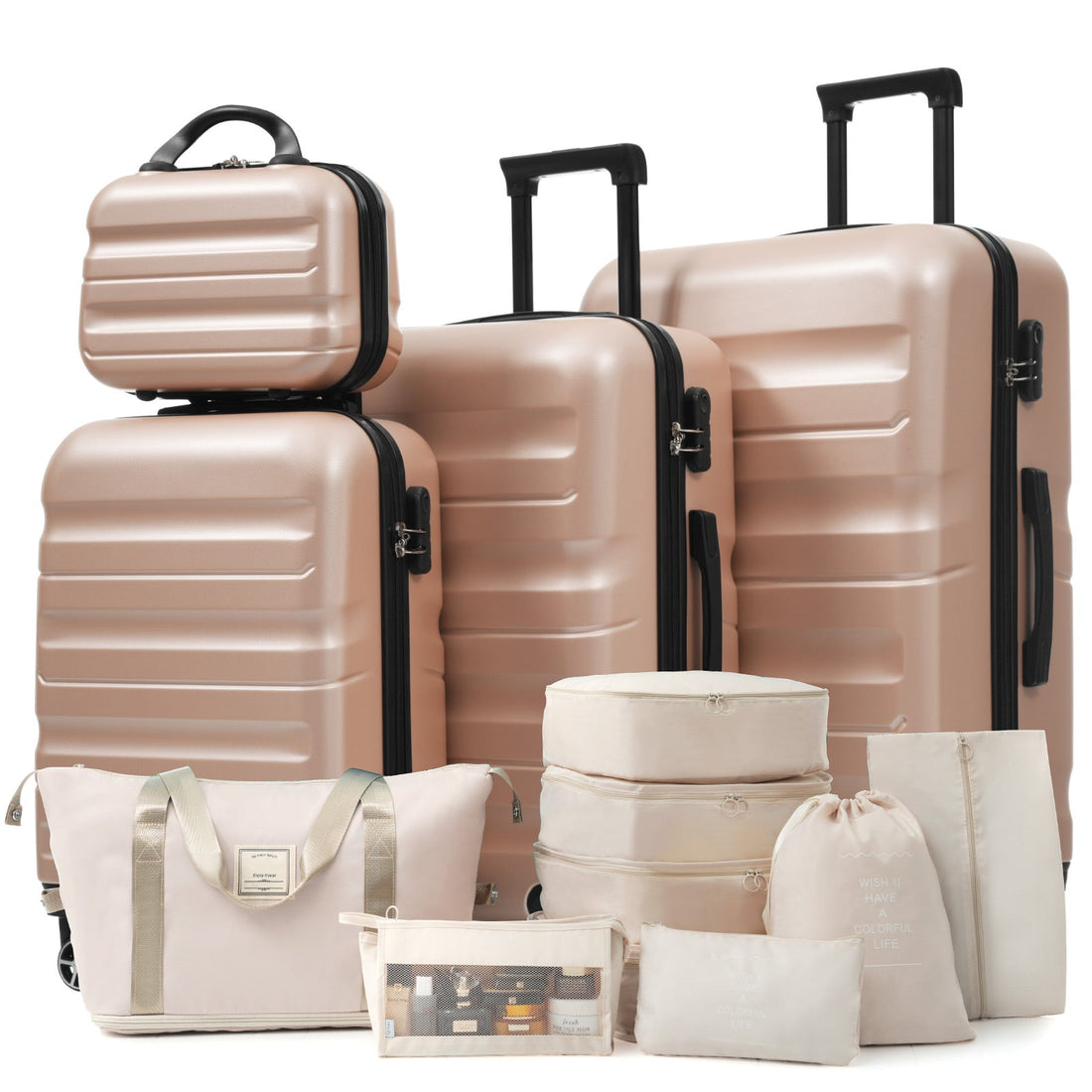 Hardshell ABS Luggage Set - Lightweight & Durable Suitcases with Dual