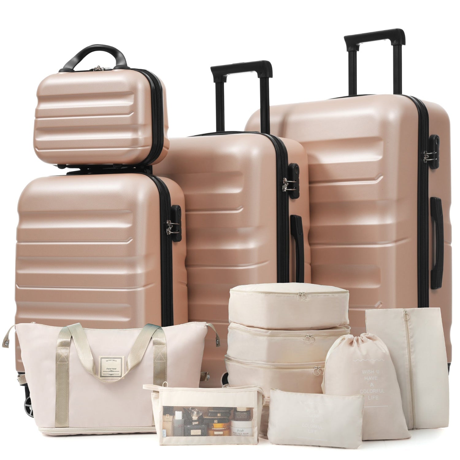 Hardshell ABS Luggage Set - Lightweight &amp; Durable Suitcases with Dual