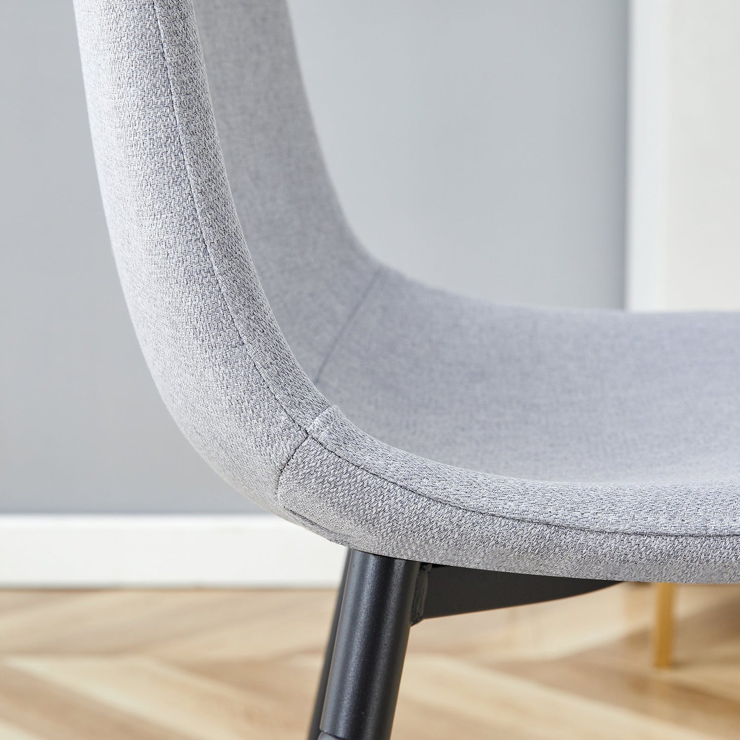 Comfortable Linen-Cotton Dining Chair Set - Four Pieces in Light