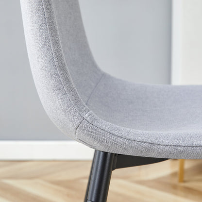 Comfortable Linen-Cotton Dining Chair Set - Four Pieces in Light