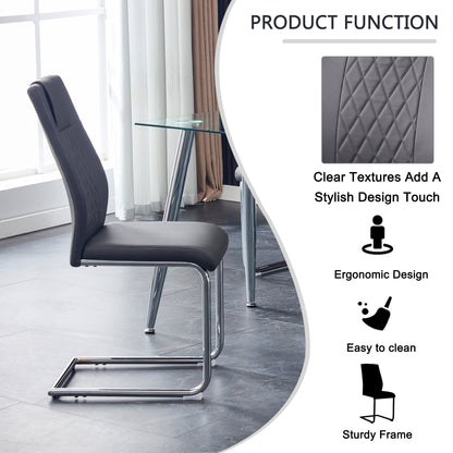 Modern Dining Chairs with Faux Leather Padded Seat Dining Living Room