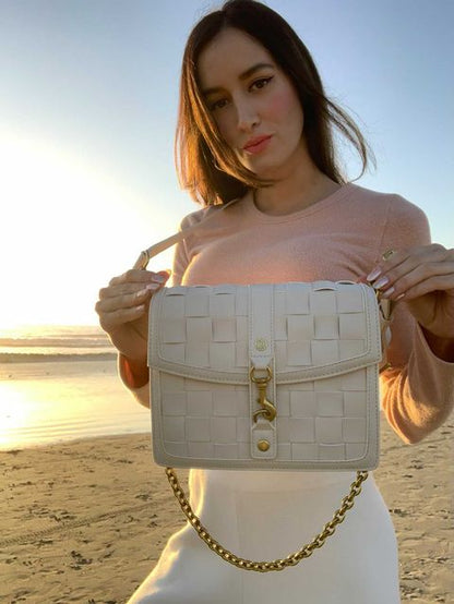 Daisy White Vegan Shoulder &amp; Crossbody Bag