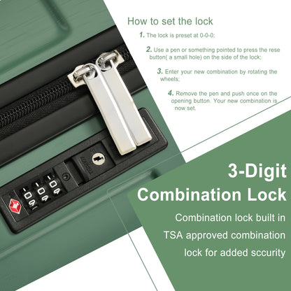 20-Inch Hardshell Carry-On Luggage, Lightweight Durable ABS Suitcase