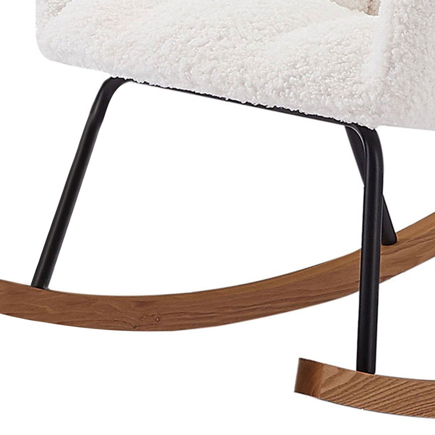 Comfy Upholstered Lounge Chair Rocking Chair with High Backrest, for