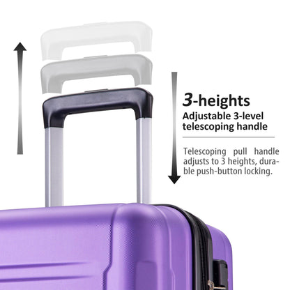 Expanable Spinner Wheel 2 Piece Luggage Set ABS Lightweight Suitcase