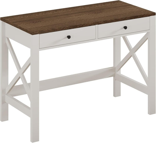 Farmhouse Desk 39&quot; Computer Desk with Drawers, Small Study Writing