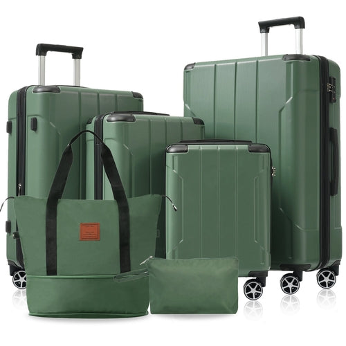 Hardshell Luggage Sets 6 Piece Suitcase Set, Expandable Lightweight