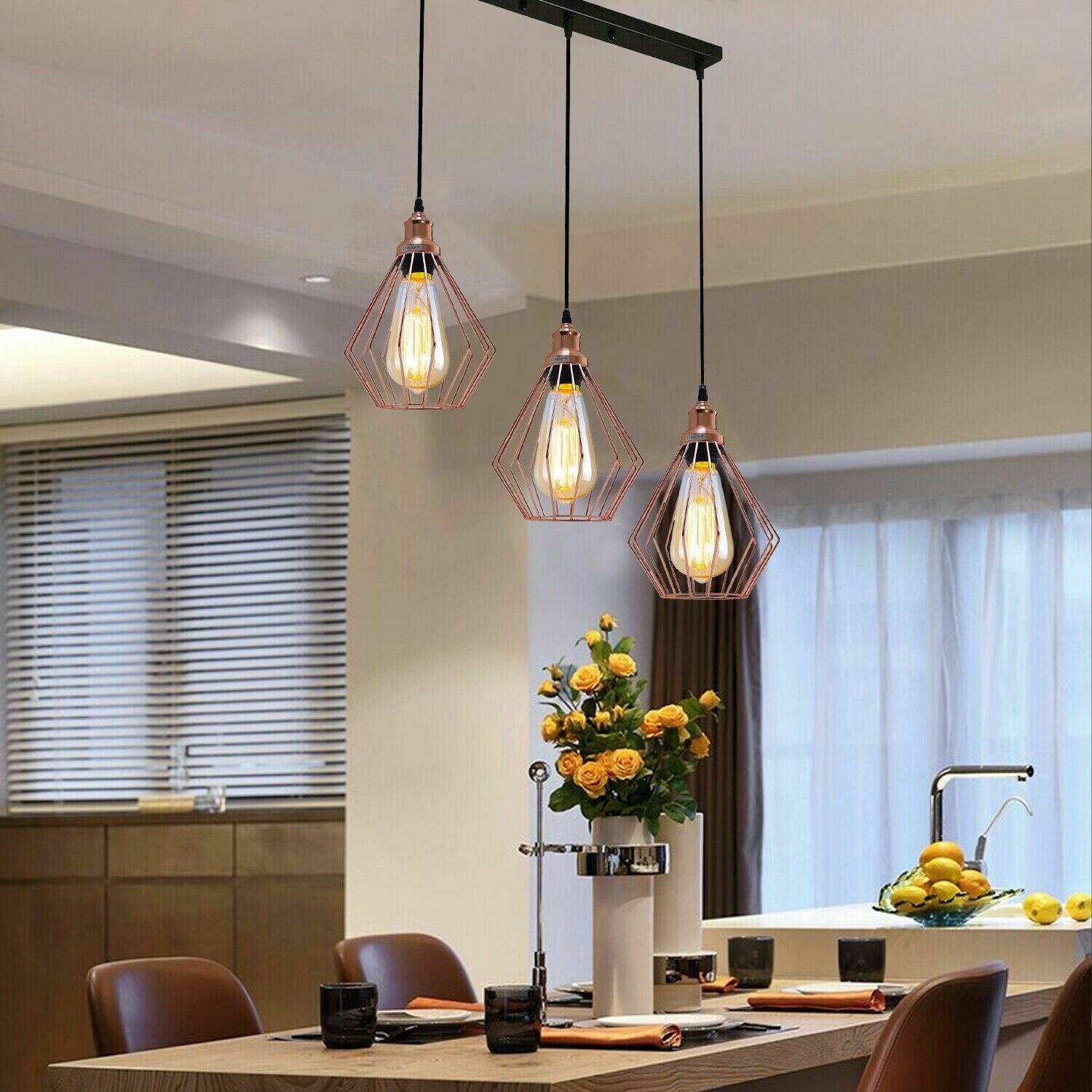 Linear Cage Pendant Light Fixture~3775