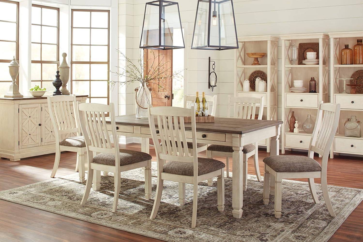 Bolanburg Farmhouse Dining Table with Drawers, Seats up to 6,
