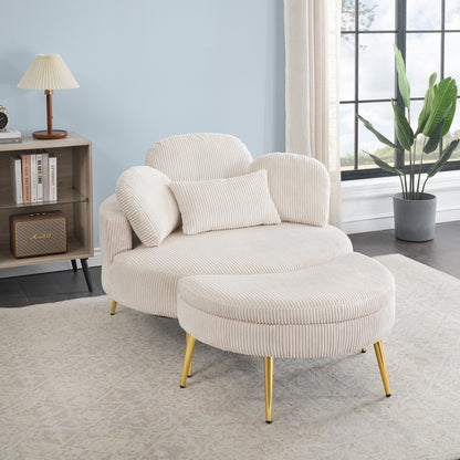 61 inches beige comfortable seat, small sofa with small end table,