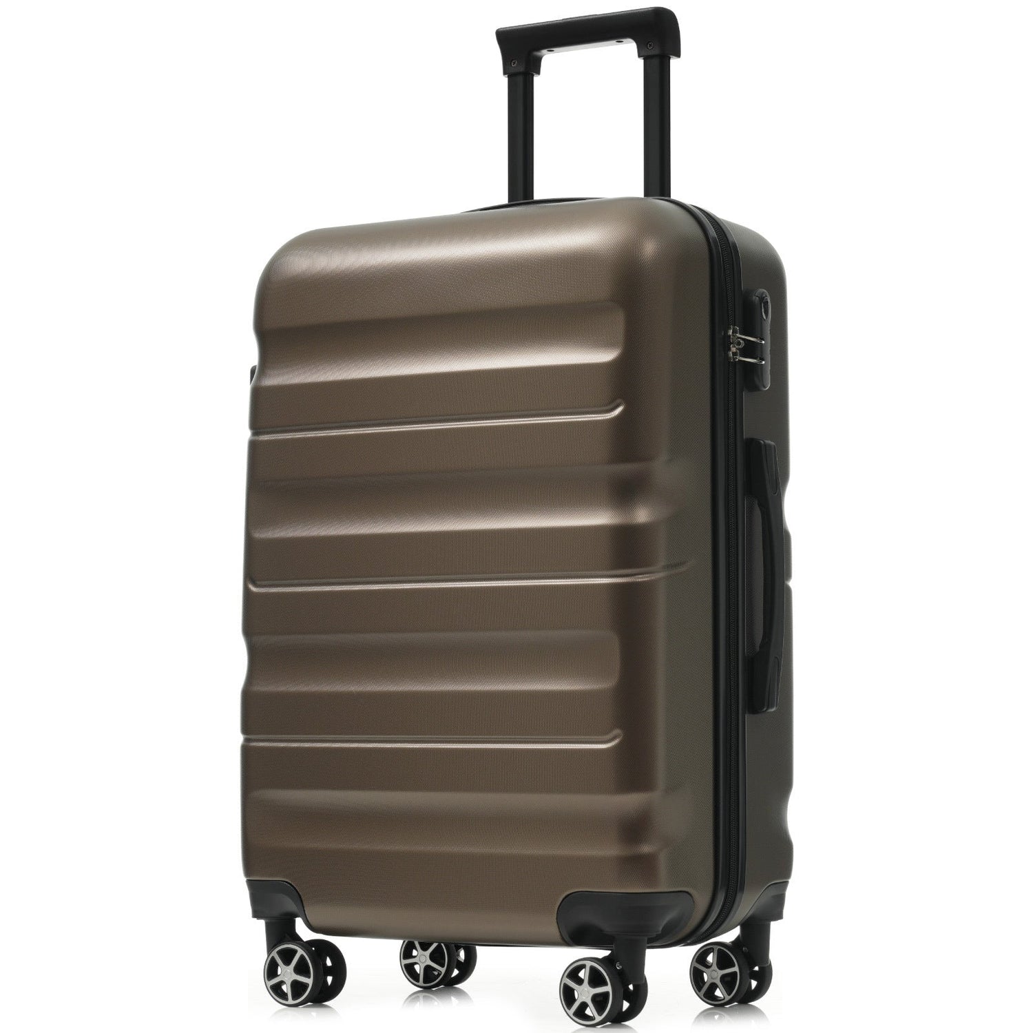 Hardshell ABS Luggage Set, 24-Inch Checked Suitcase with Spinner