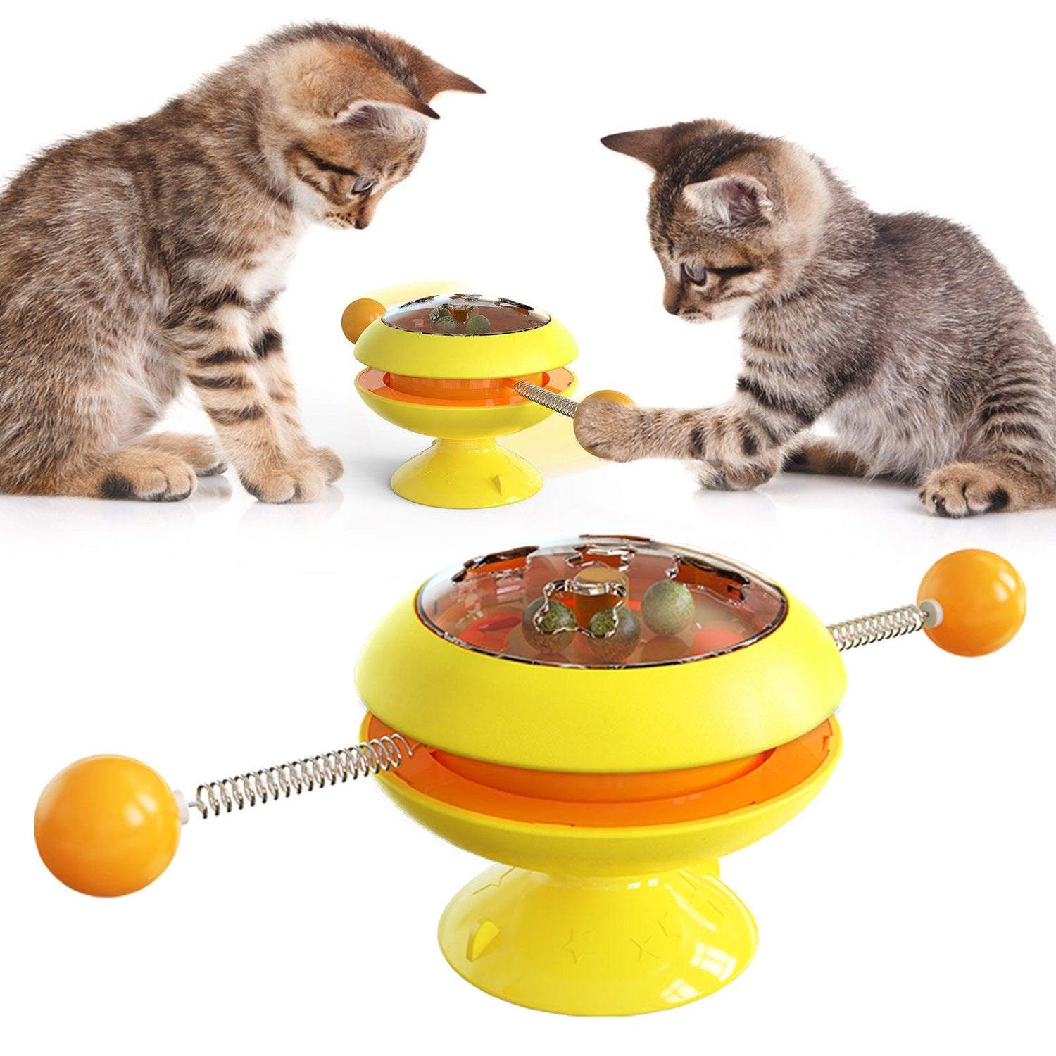 Interactive Rotatable Cat Toy With Catnip - Multi-Functional Fun For