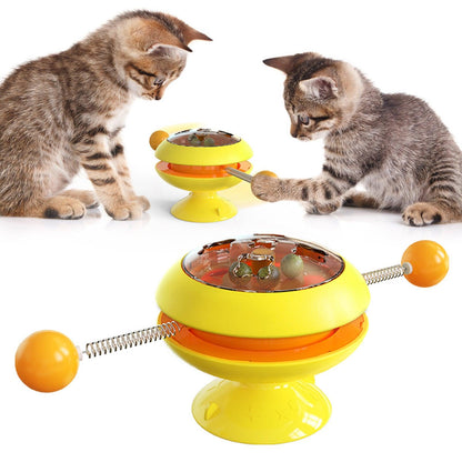 Interactive Rotatable Cat Toy With Catnip - Multi-Functional Fun For