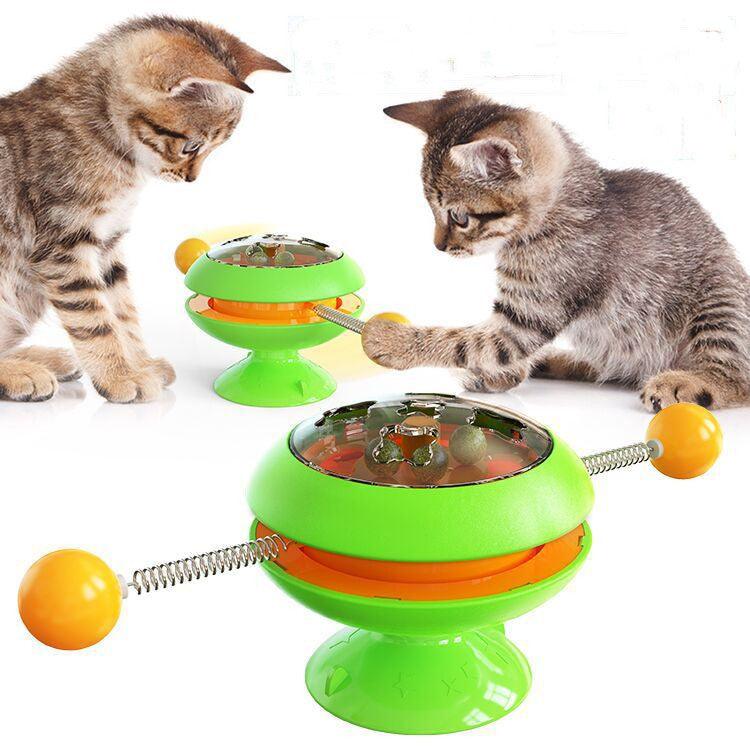 Interactive Rotatable Cat Toy With Catnip - Multi-Functional Fun For