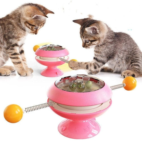 Interactive Rotatable Cat Toy With Catnip - Multi-Functional Fun For