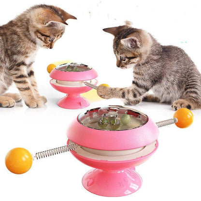 Interactive Rotatable Cat Toy With Catnip - Multi-Functional Fun For