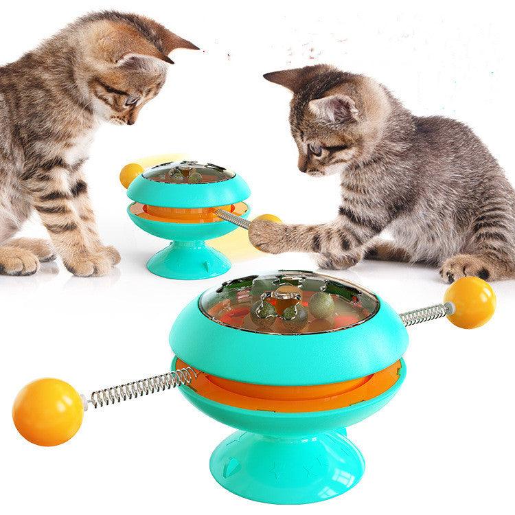 Interactive Rotatable Cat Toy With Catnip - Multi-Functional Fun For