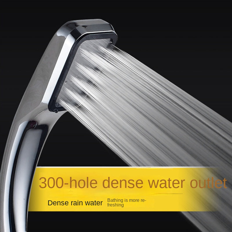 1pc Pressurized Handheld Shower Head, 300 Holes Water Out Shower Head, Bathroom Shower Nozzle, Shower Sprinkler, Bathroom Hardware, Bathroom Accessories, Enjoy A Luxurious Bathing Experience