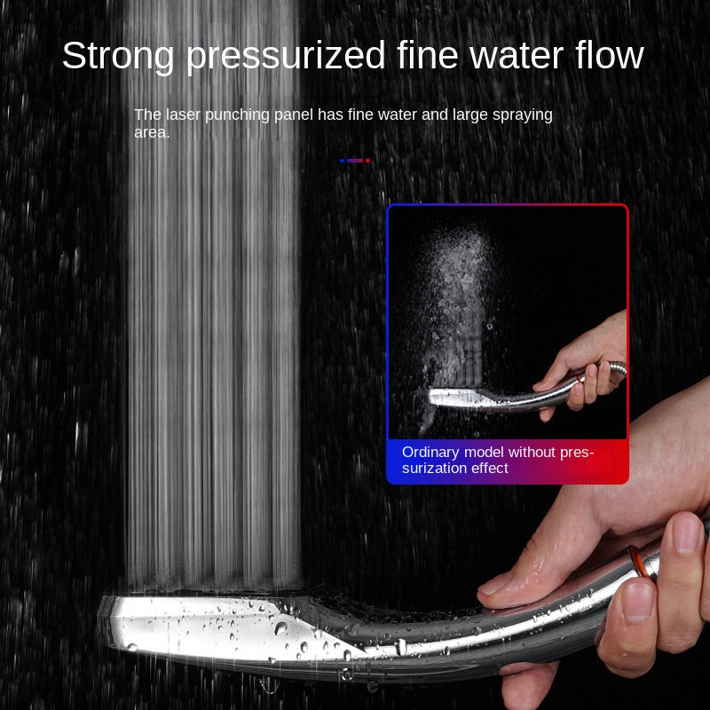1pc Pressurized Handheld Shower Head, 300 Holes Water Out Shower Head, Bathroom Shower Nozzle, Shower Sprinkler, Bathroom Hardware, Bathroom Accessories, Enjoy A Luxurious Bathing Experience