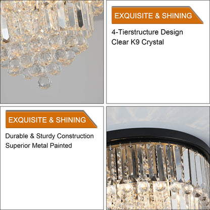 Black luxury modern style crystal lights, large ceiling chandeliers,