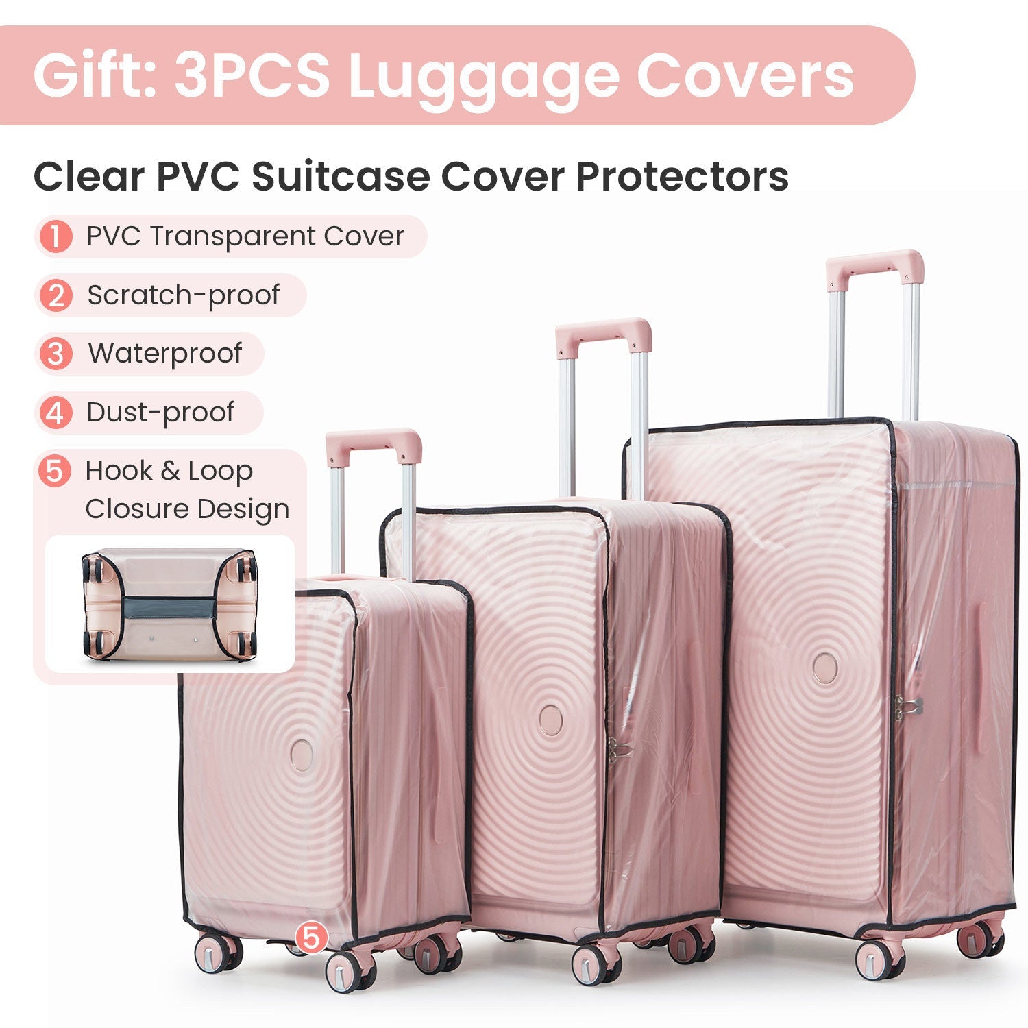 Luggage Sets 3 Piece(20/24/28), Expandable Carry On Luggage with TSA